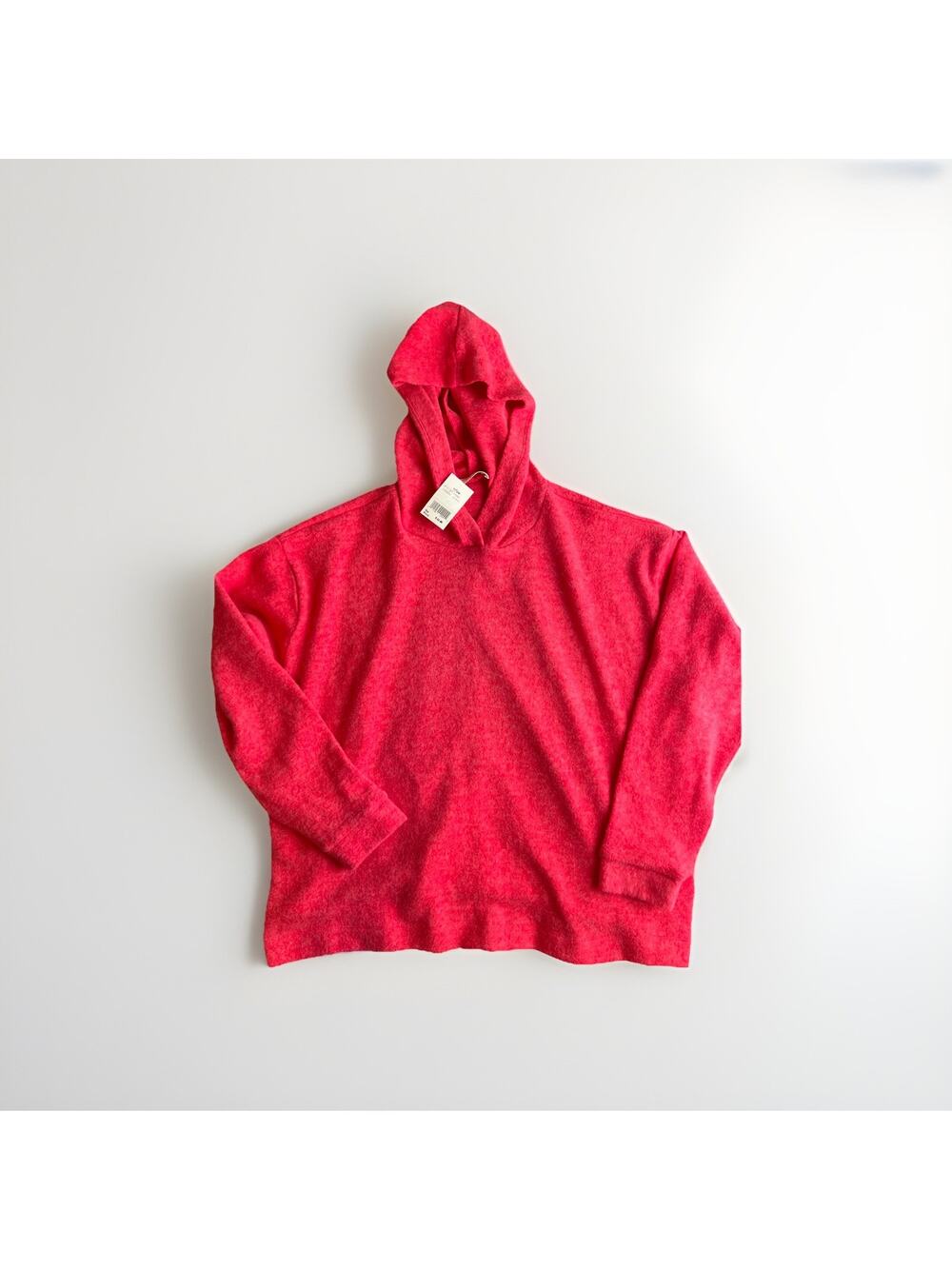 ZENANA Cozy Sweater Hoodie Brushed Mélange Hacci Pullover Knit - S/M - NWT, Pink